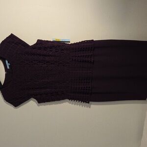 NWT Antonio Melani Plum Knit Peplum Dress